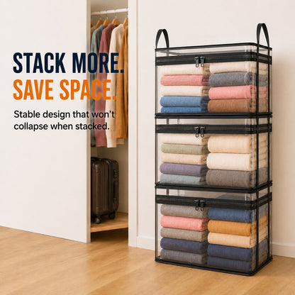 🔥Last Day 49% OFF📦Portable Large Heavy-Duty Thick Plastic Clear Storage Box with Hinged Lid | Home, Travel & Camping