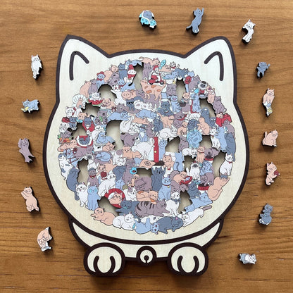 🎁Last Day 49% OFF🔥The Calming Cat Puzzle – A Wooden Work of Art You Can Build