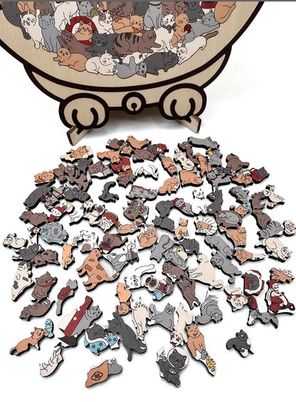 🎁Last Day 49% OFF🔥The Calming Cat Puzzle – A Wooden Work of Art You Can Build