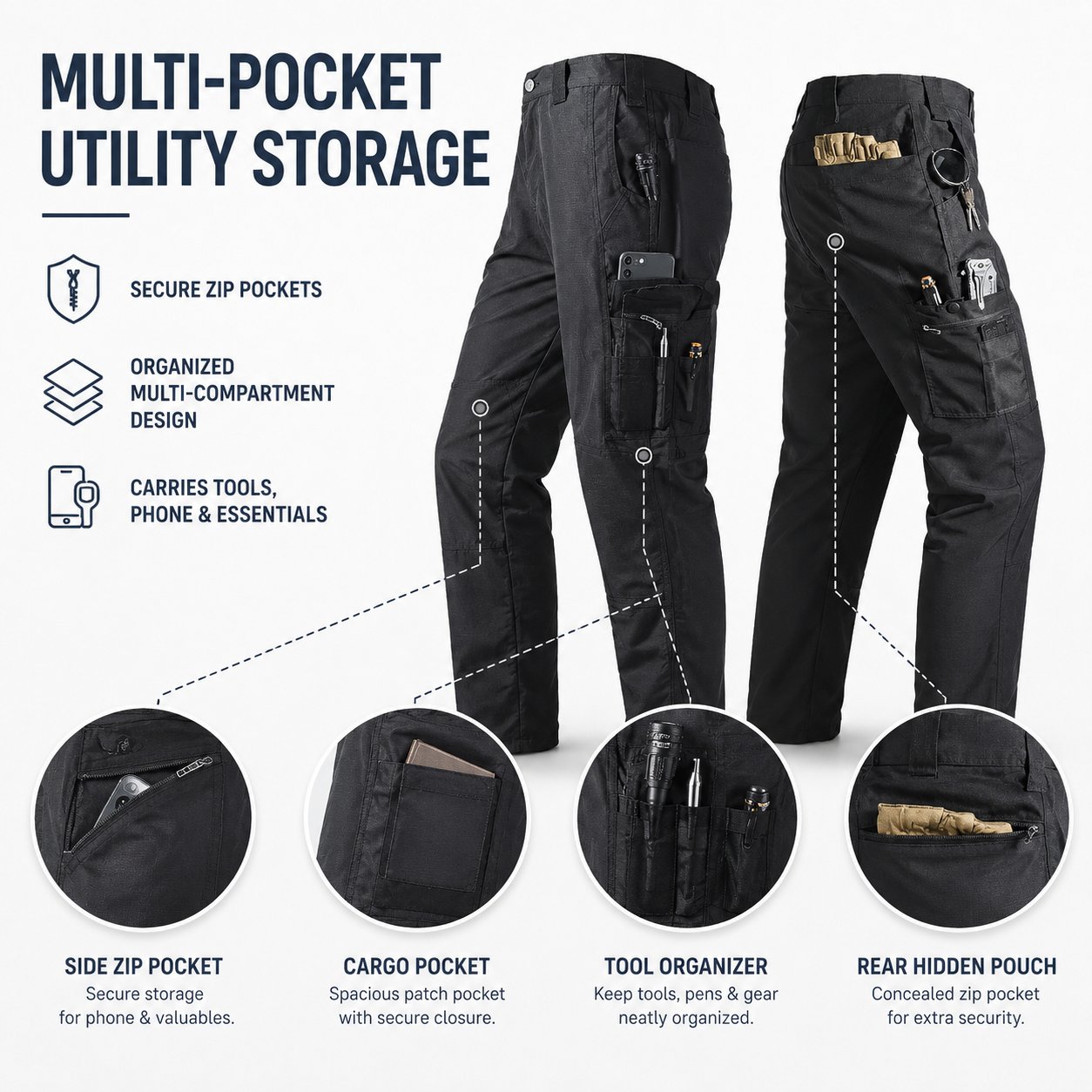 Men’s Multi-Pocket Tactical Work Pants
