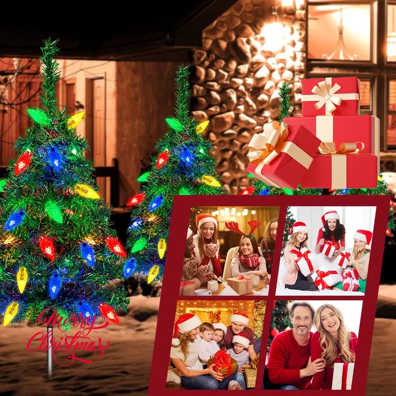 🎄4-in-1 Aurora Haven Outdoor LED Light (with 80 strawberry decorations)