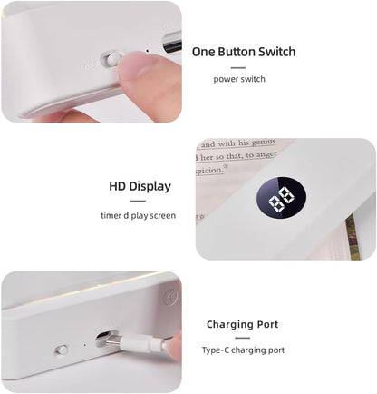 🔥Last Day 49% OFF-✨Book Light, Rechargeable Clear LED Flat Book Lights for Reading in Bed at Night with 3 Colors & Timer