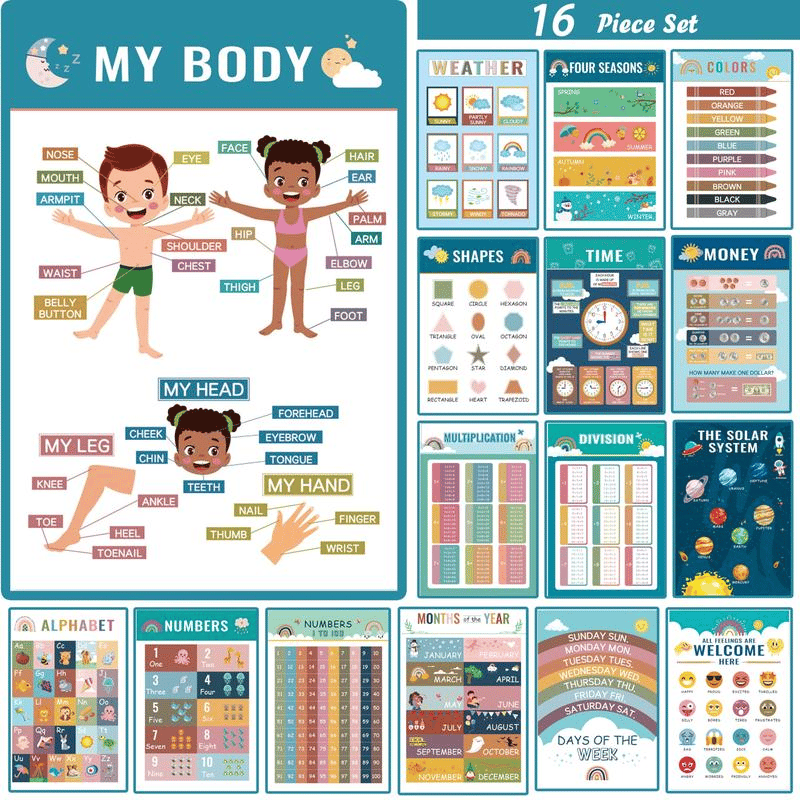 🔥Hot Sale 49% OFF🔥16 Boho Educational Posters for Toddlers