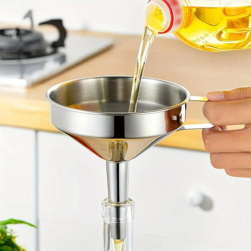 Universal Wide-Mouth Kitchen Funnel with Strainer