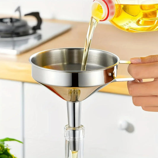 Universal Wide-Mouth Kitchen Funnel with Strainer