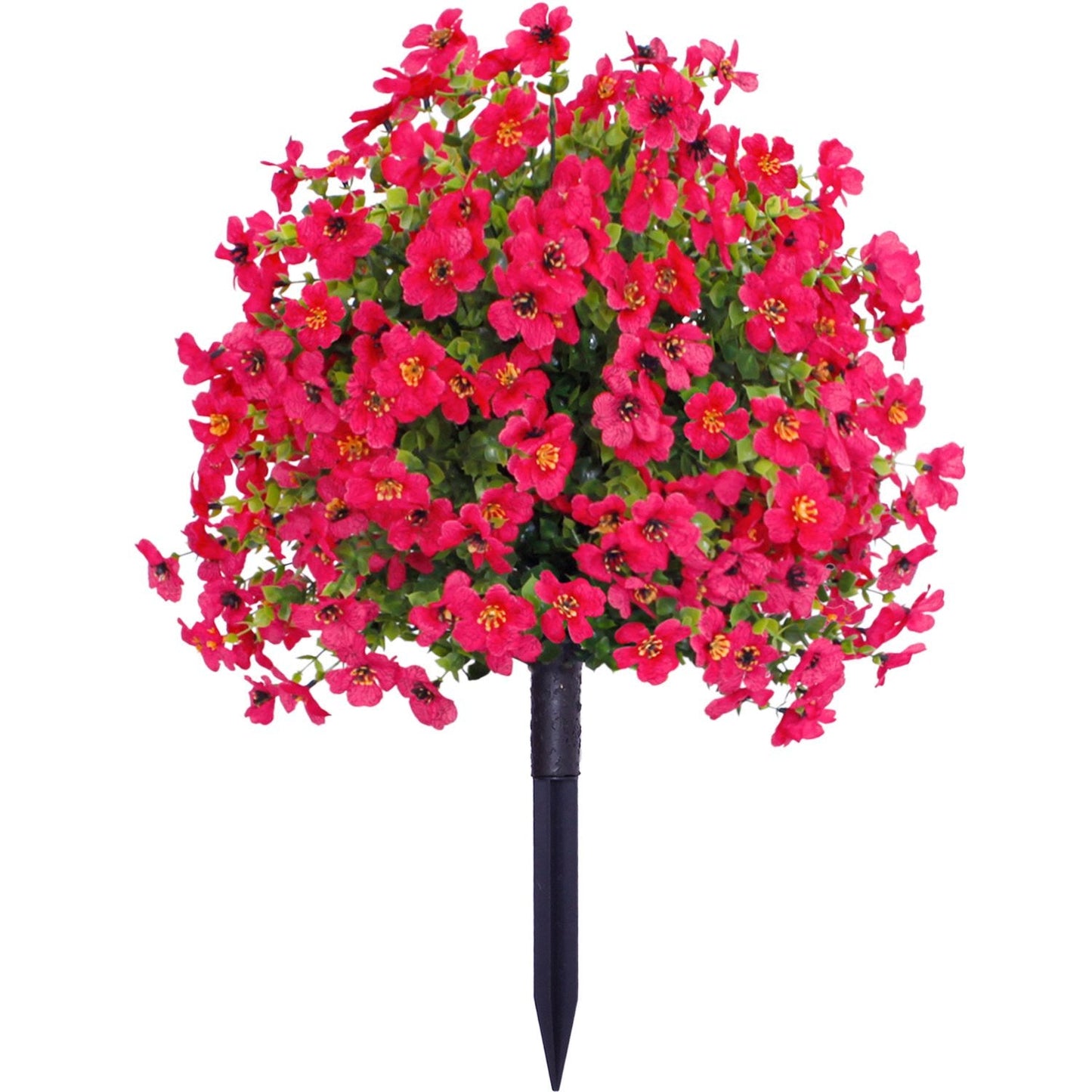 23" Artificial Topiary Ball Trees with Flowers and Ground Spikes