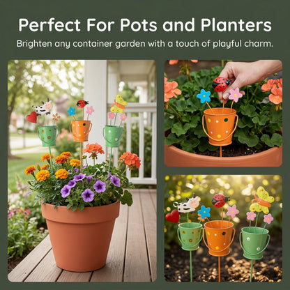 🔥Last Day 49% OFF-Set of 3 Metal Flower Pot Garden Stakes