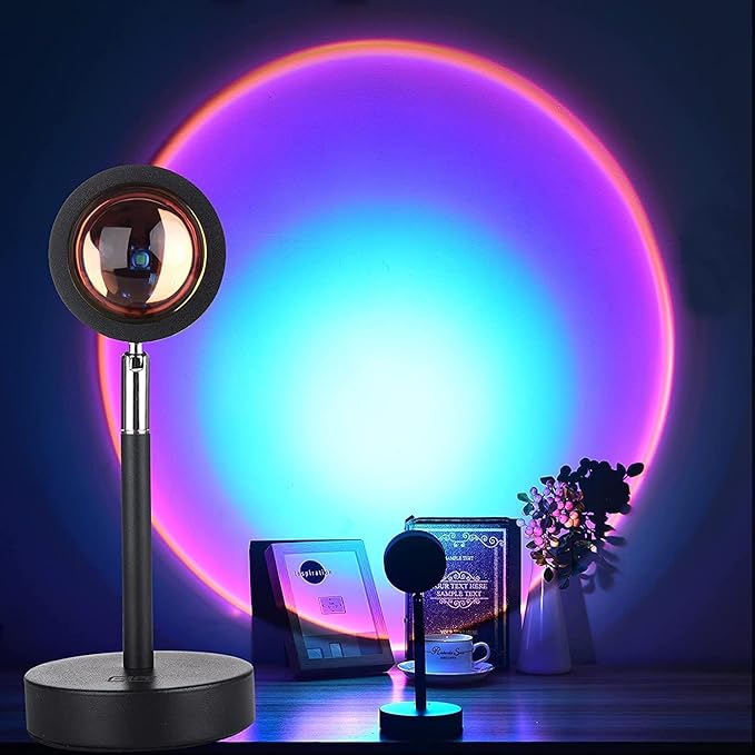 ✨16 Colors Sunset Lamp Projector- LED Rainbow Night Light for Photography,Party,Home Decor, Xmas Gift