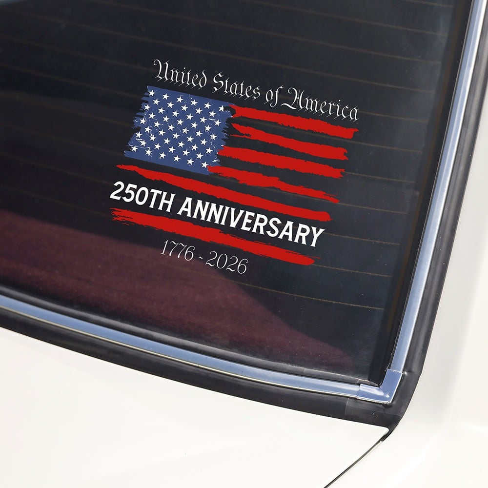 USA 250th Anniversary Semiquincentennial 1776-2026 Car Window Decal Sticker