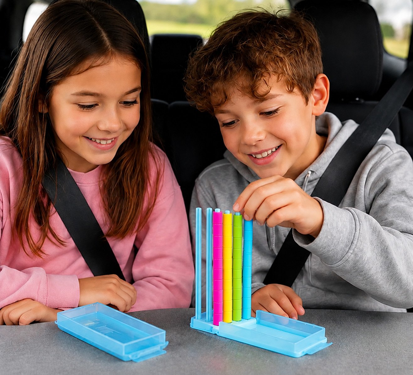 🌈 Mini Color Stack Challenge 🎯 – Portable Brain Teaser Travel Game with 40 Color Rings ✈️
