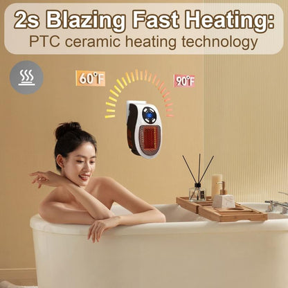 Last Day 49% OFF🔥Remote controllable Wall Outlet Space Heater with LED