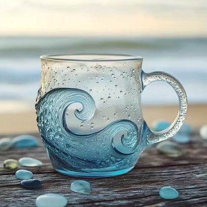 🎄Unique gift🔥100% handmade sea glass wave cup🎁Enjoy buy one get one free