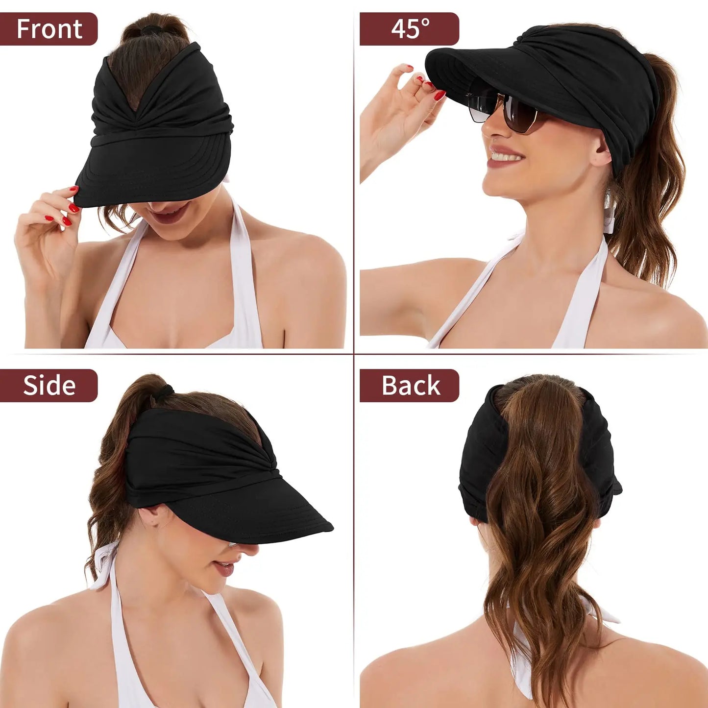 Women's UPF 50+ UV Protection Sun Visor Hat