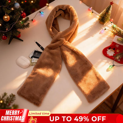 🔥Last Day 49% OFF❄️ Faux-Fur Pull-Through Scarf with Hidden Pocket