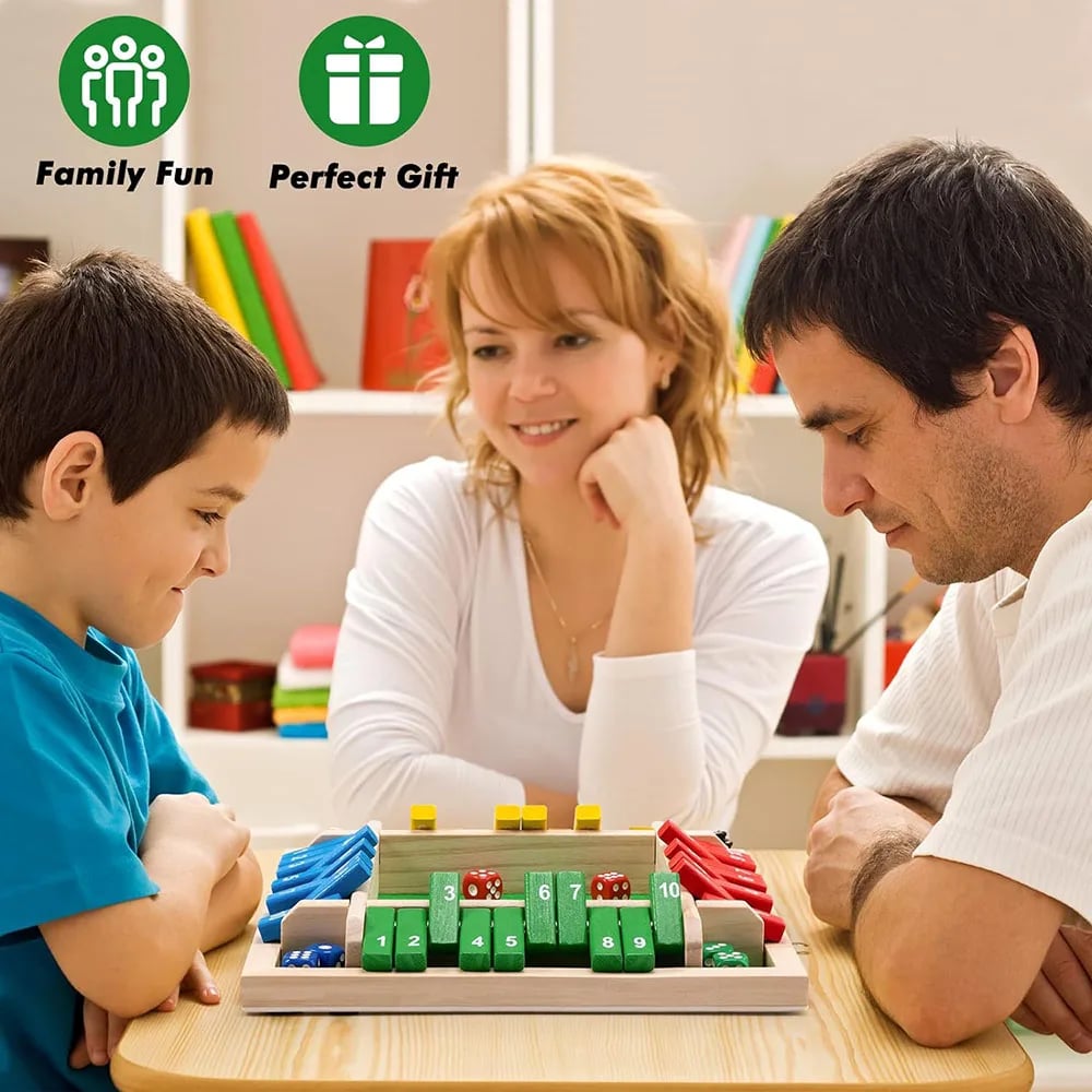 🔥Last Day 49% OFF✨SHUT THE BOX-WOODEN DICE BOARD GAME