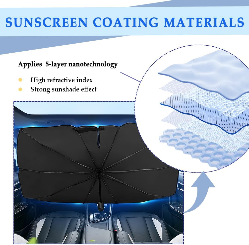 🔥Last Day 56% OFF - 2026 Upgraded Car Windshield Sun Shade Umbrella