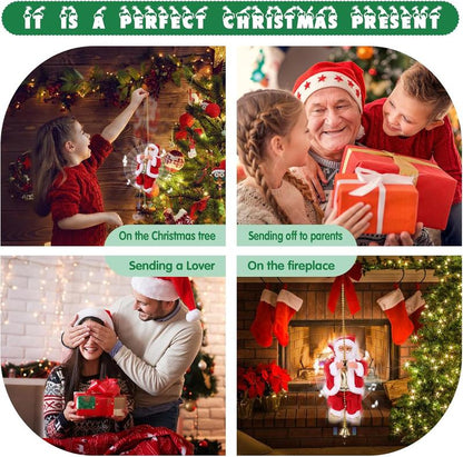 🎅2025 BEST GIFT TO FAMILY🔥Electric Chimney Climbing Santa Claus Musical Toys