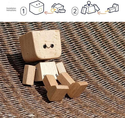 🎁Last Day 50% OFF🔥Handmade Charming Little Wooden Figure That Sways with 12PCS Magnetic Expressions