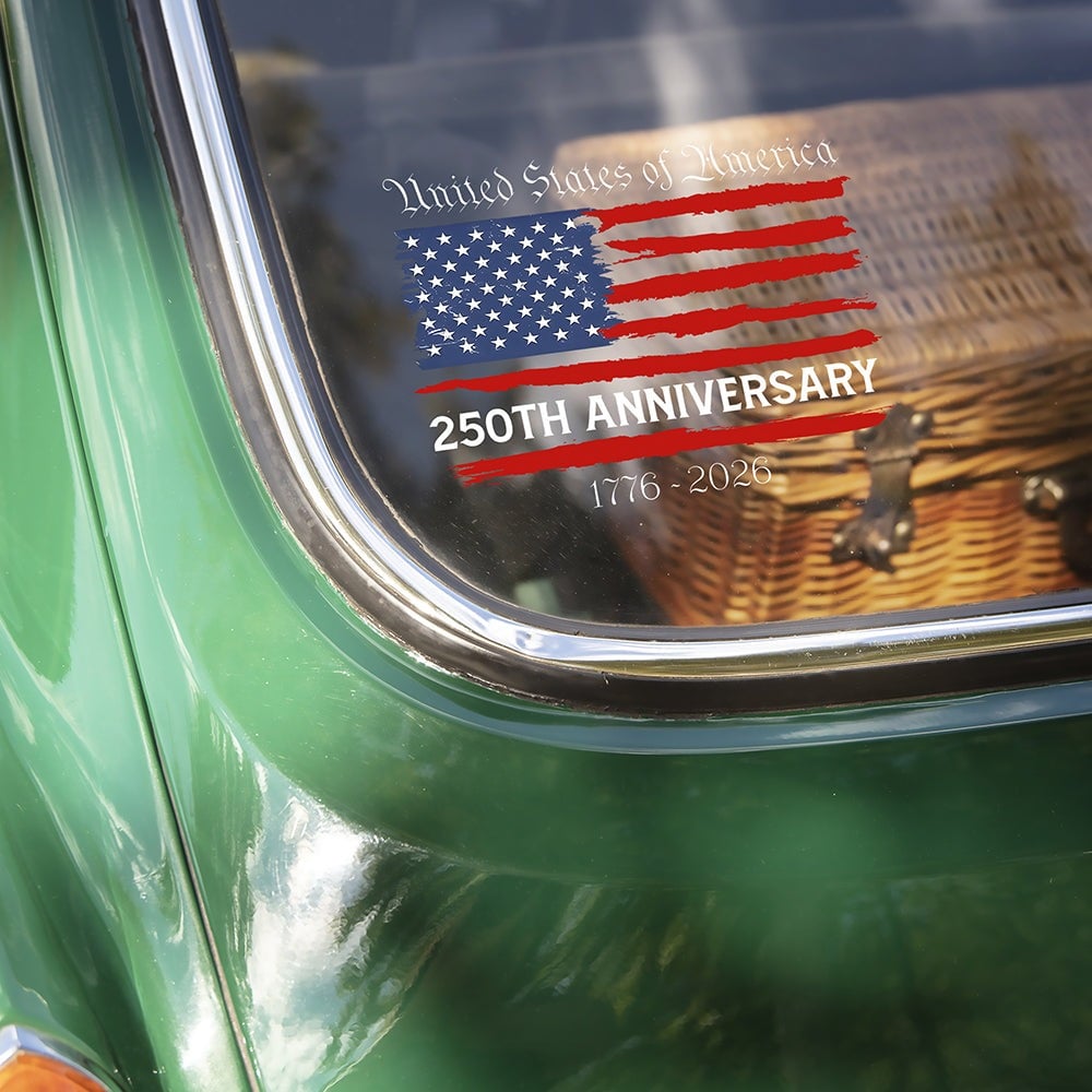 USA 250th Anniversary Semiquincentennial 1776-2026 Car Window Decal Sticker