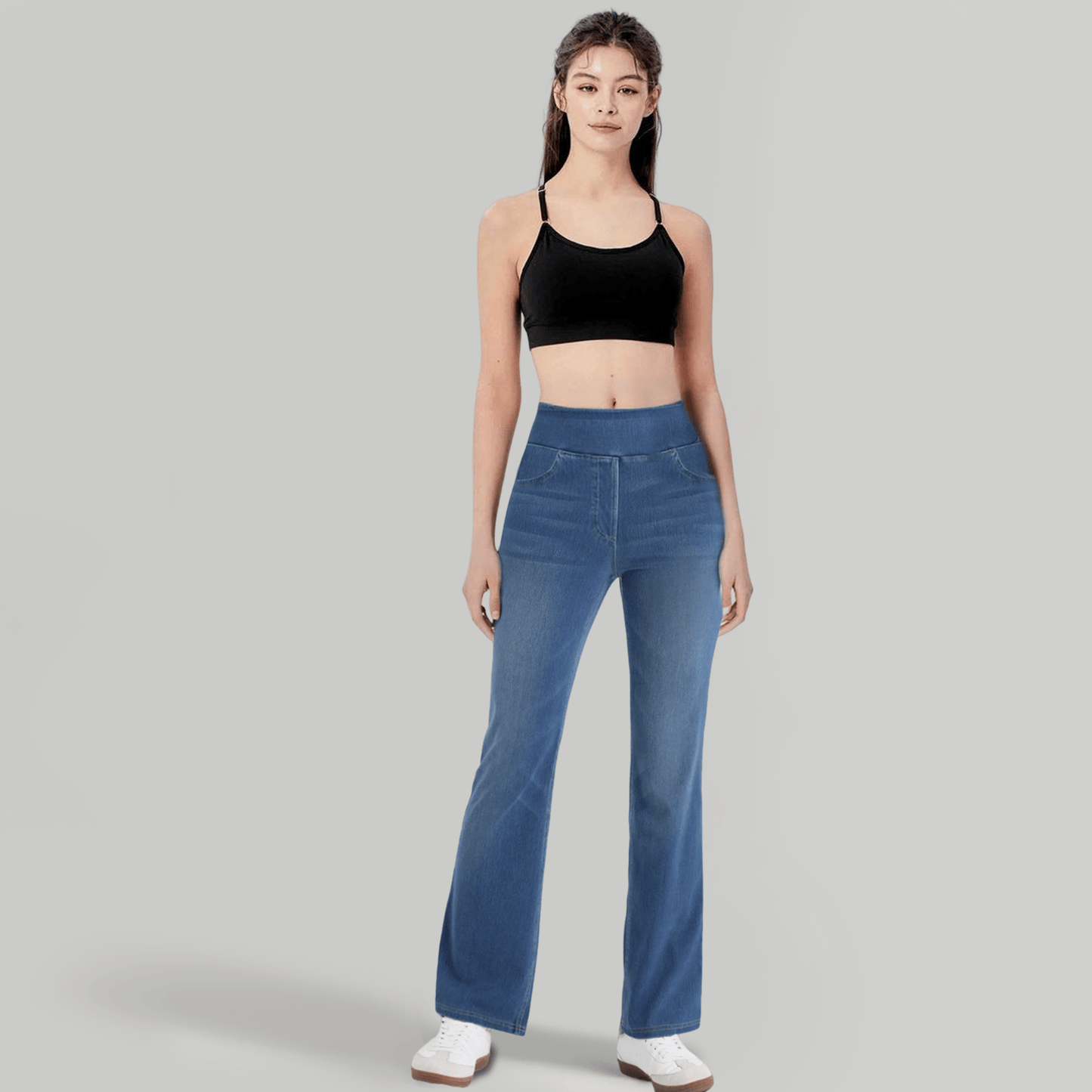 🏆LAST DAY SALE 49% OFF - High Waisted Pockets Washed Casual Bootcut Jeans