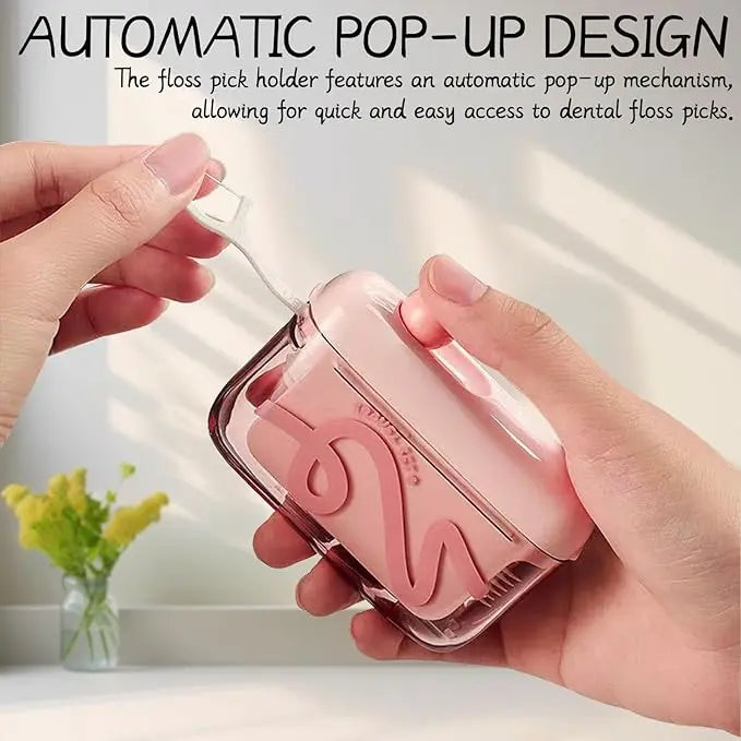 Travel-sized Storage Case with 50 Dental Floss Sticks