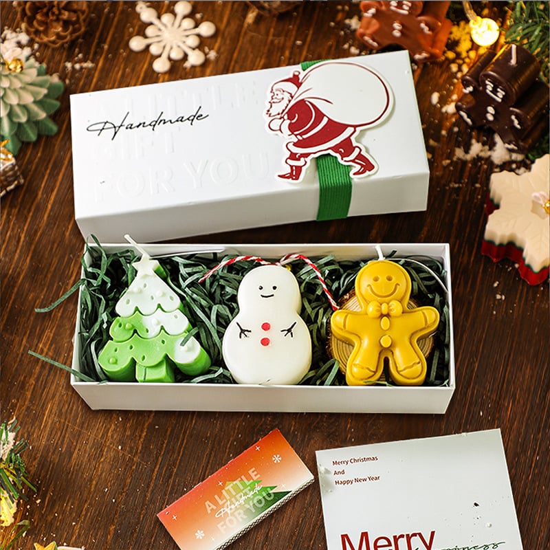 Christmas tree + snowman + gingerbread man