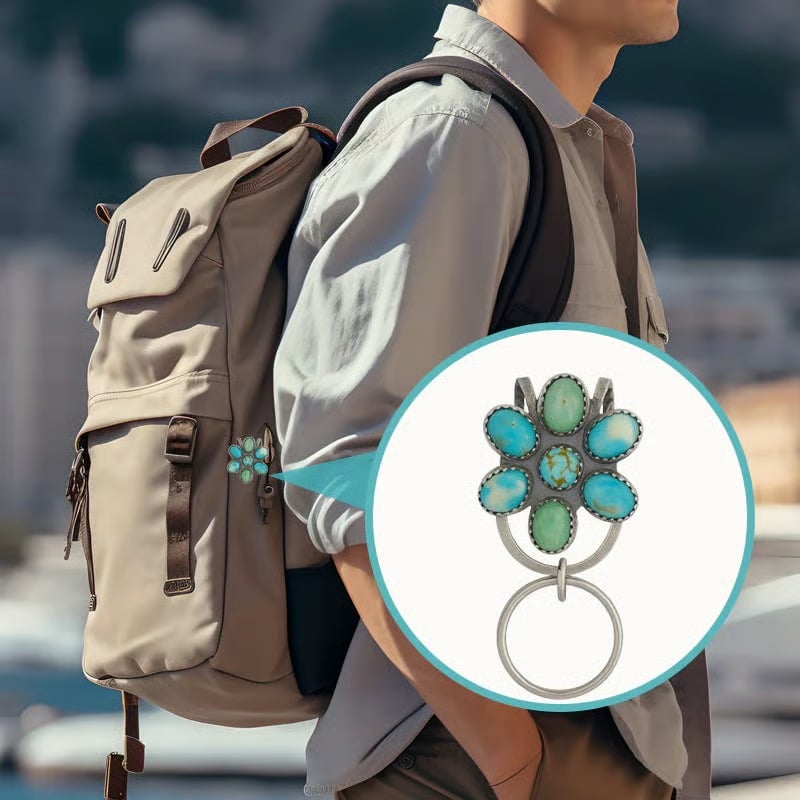 🌟Top Pick🌟Turquoise Bloom Bag Clip Key Holder – Add a Pop of Color to Your Everything!