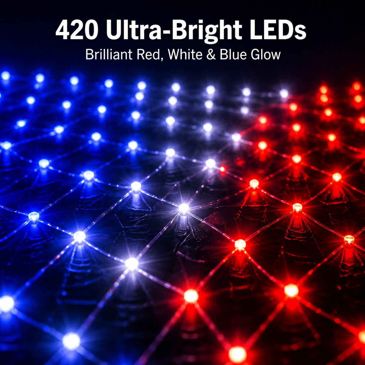 💙 Land of the Free Glow ✨ 49% OFF-Solar American Flag Net Lights