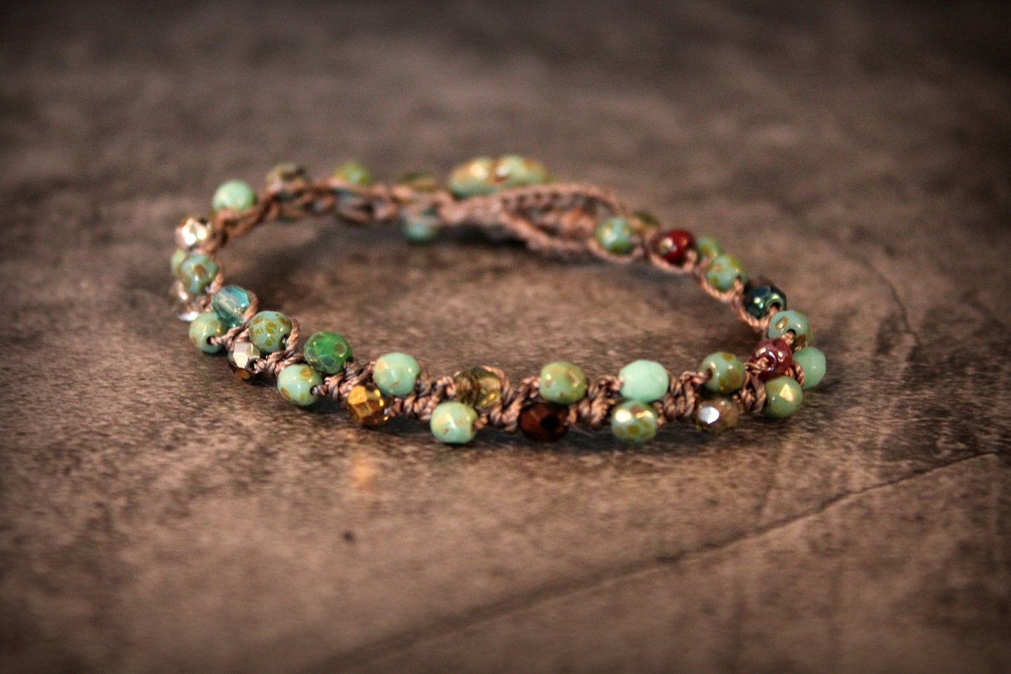 Handmade Bohemian Turquoise Flower Bracelet — Perfect for Hippie and Boho Styles