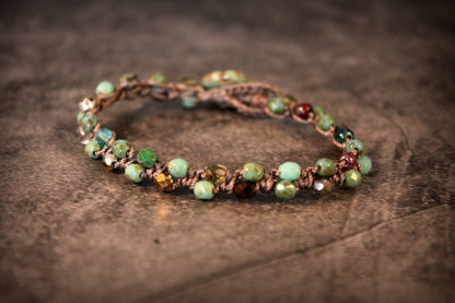 Handmade Bohemian Turquoise Flower Bracelet — Perfect for Hippie and Boho Styles