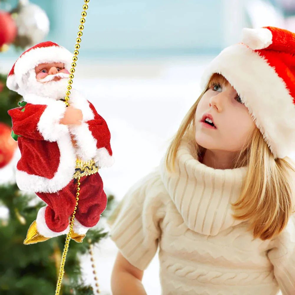 🎅2025 BEST GIFT TO FAMILY🔥Electric Chimney Climbing Santa Claus Musical Toys