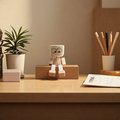 🎁Last Day 50% OFF🔥Handmade Charming Little Wooden Figure That Sways with 12PCS Magnetic Expressions