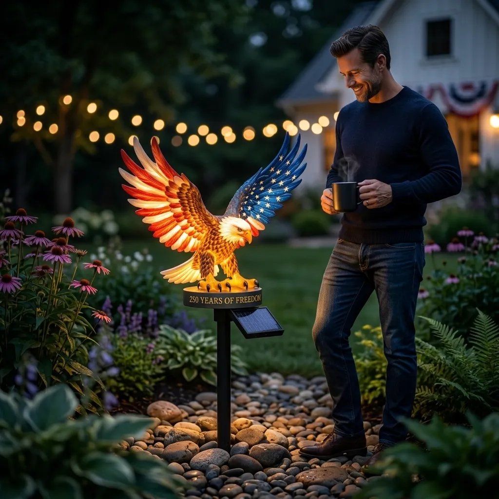 🔥Last Day 49% OFF-Solar Eagle Garden Light – A Glowing Tribute to American Freedom-Buy 2 Free shipping