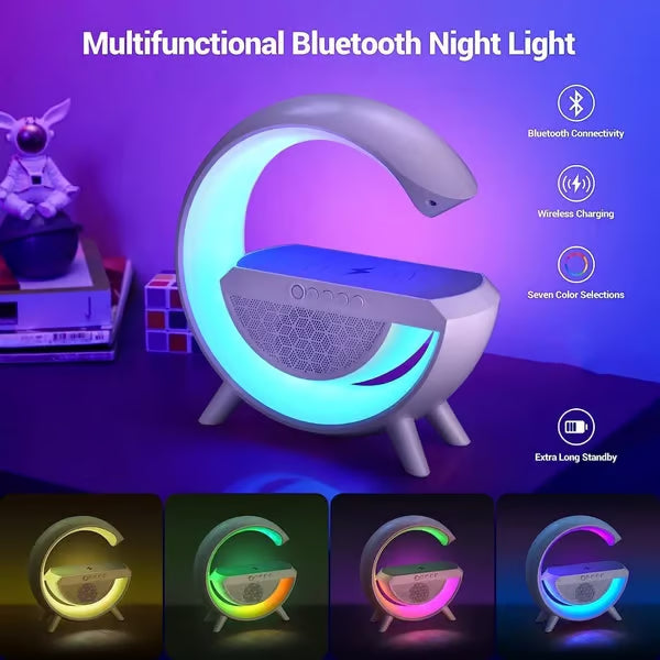 🔥Last Day 49% OFF👍Multifunctional Bluetooth Speaker-Colorful Atmosphere Light Wireless Charging and Clock All-in-one Machine