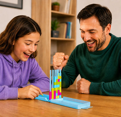 🌈 Mini Color Stack Challenge 🎯 – Portable Brain Teaser Travel Game with 40 Color Rings ✈️