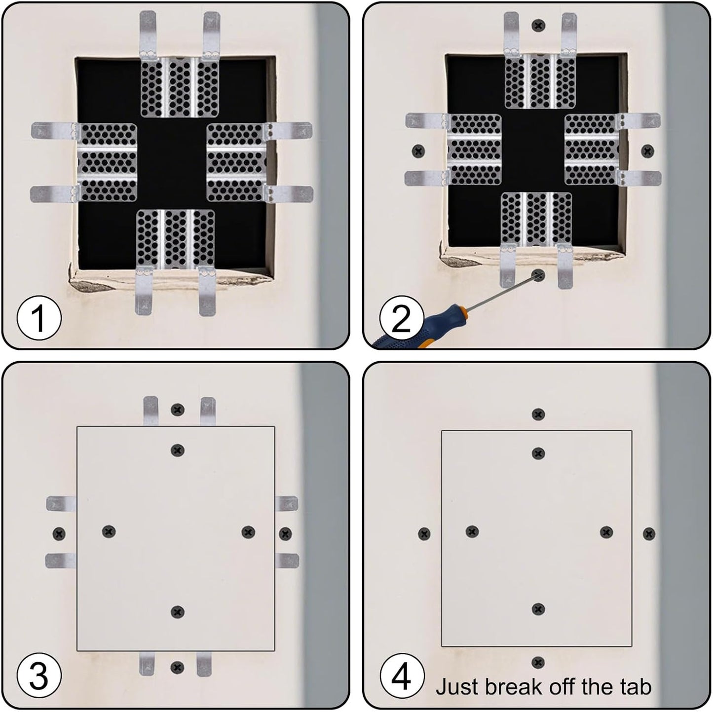 Drywall Repair Clips Kit - No-Stud Wall Patch Support