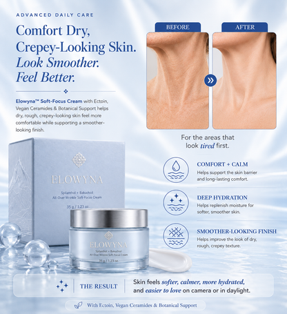 🧠👩‍🔬 Elowyna™ Spilanthol + Bakuchiol All-Over Wrinkle Soft-Focus Cream – Face, Neck, Chest, Hands & Crepey Skin – Smooth, Firm & Blur – 70% OFF Today