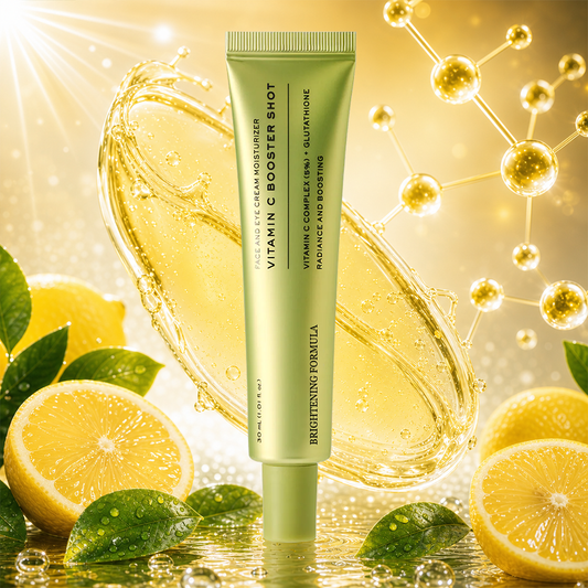 🍊✨  50,000 ppm Dual Vitamin C Booster Shot Serum - Korean Glow Serum with Glutathione, Niacinamide & Vitamin E - For Dark Spots, Dull Skin, Fine Lines & Glass Skin Glow - 30ml