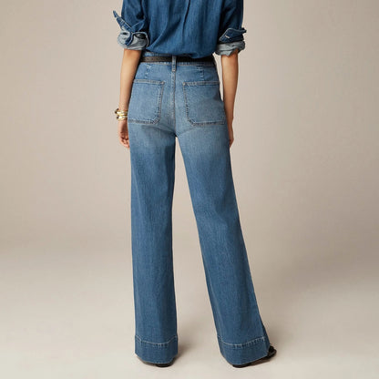 🔥Last Day 49% OFF-Tummy Control Sailor Wide Leg Jeans