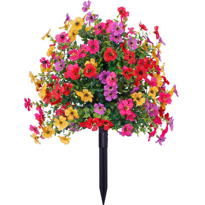 23" Artificial Topiary Ball Trees with Flowers and Ground Spikes