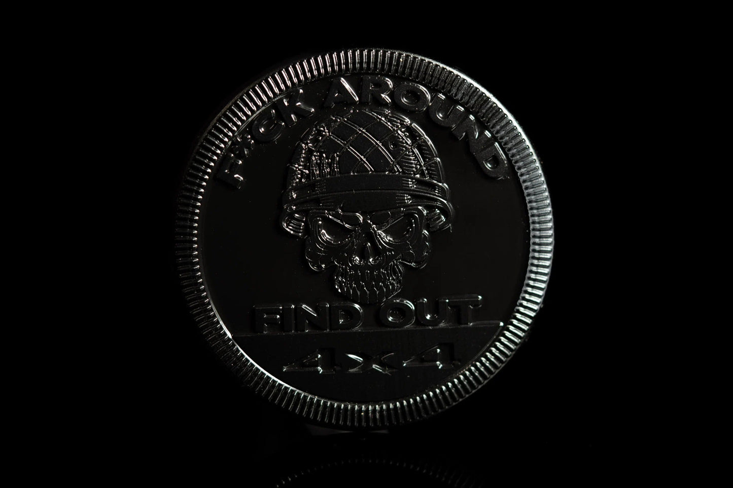 🤣F Around and Find Out (Skull & Helmet) Metal Badge