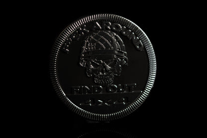 🤣F Around and Find Out (Skull & Helmet) Metal Badge