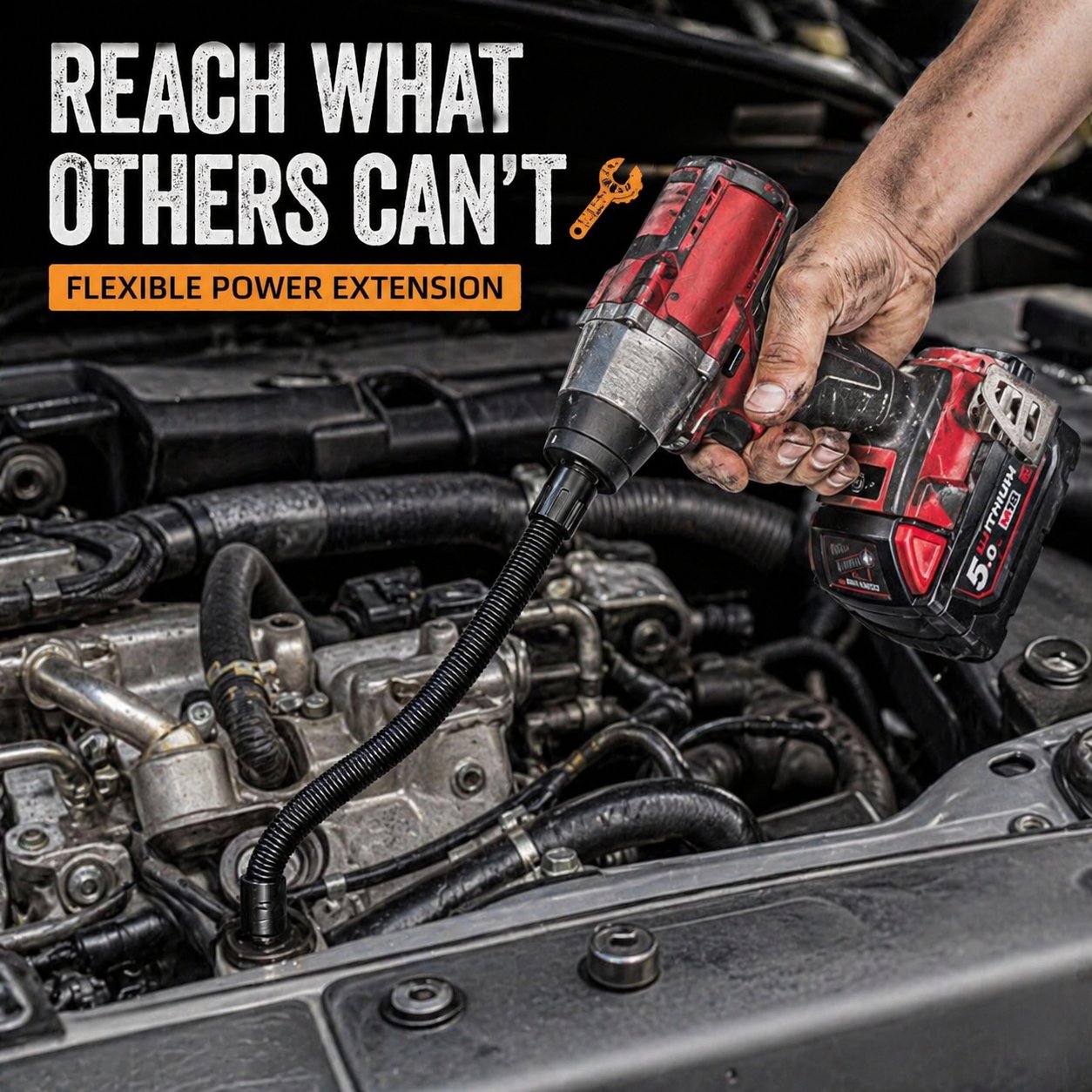 🚗HOT SALE -48% OFF🔥 🔧🌀 1/2" Flexible Socket Extension Bar! Conquer Tight Spaces in Seconds🔩🚗