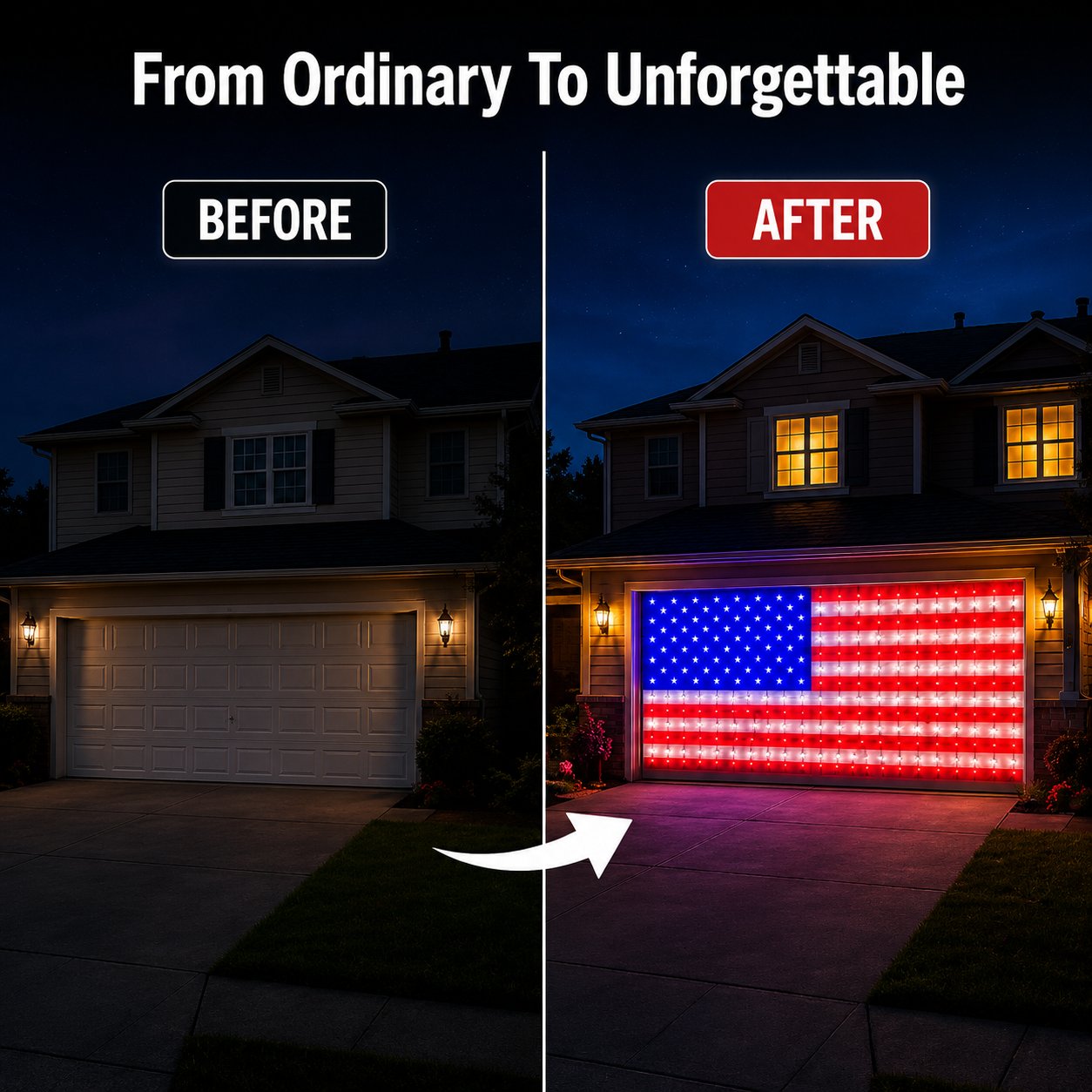 💙 Land of the Free Glow ✨ 49% OFF-Solar American Flag Net Lights