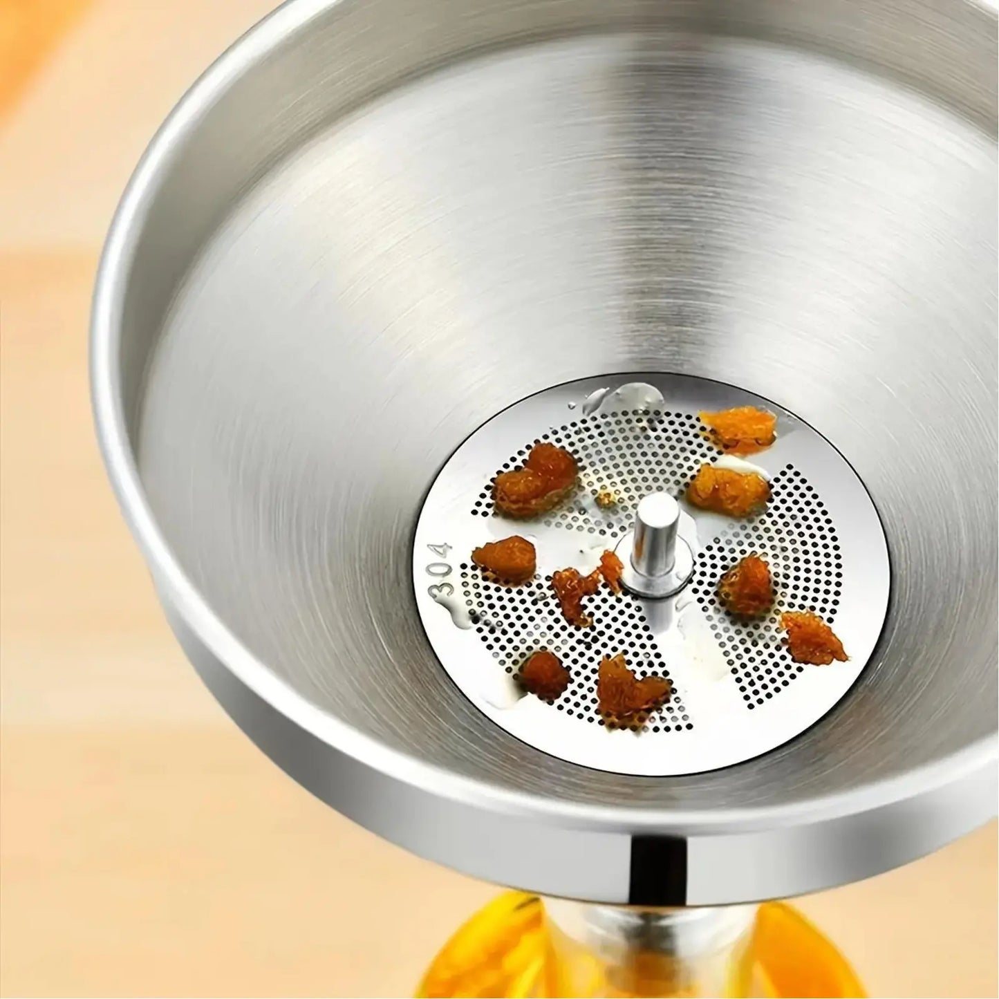 Universal Wide-Mouth Kitchen Funnel with Strainer