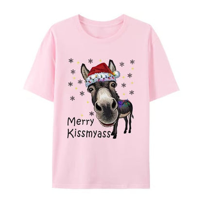 🔥Last Day 49% OFF🎄 Funny Donkey Merry Kissmyass Christmas T-Shirt