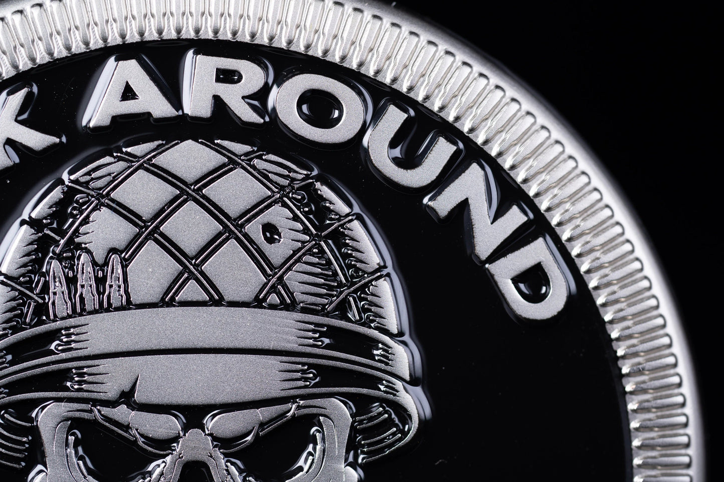 🤣F Around and Find Out (Skull & Helmet) Metal Badge