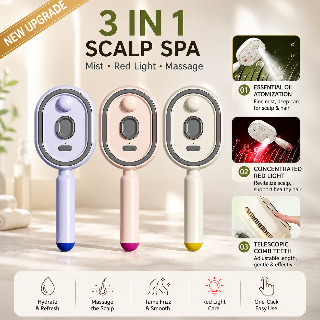Electric Mist-Spraying Massage Cushion Brush