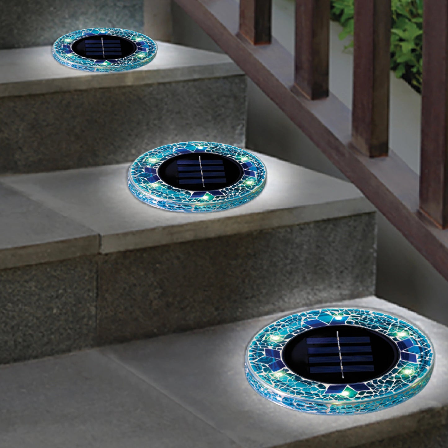✨Solar Mosaic Disk Lights - Waterproof LED Pathway Lights with Auto On/off
