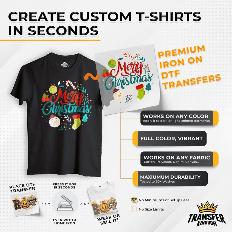🔥Last Day 49% OFF🎄 15PCS Christmas Mystery DTF Transfer Bundle 🎅for T-Shirts, Totes & DIY Gifts